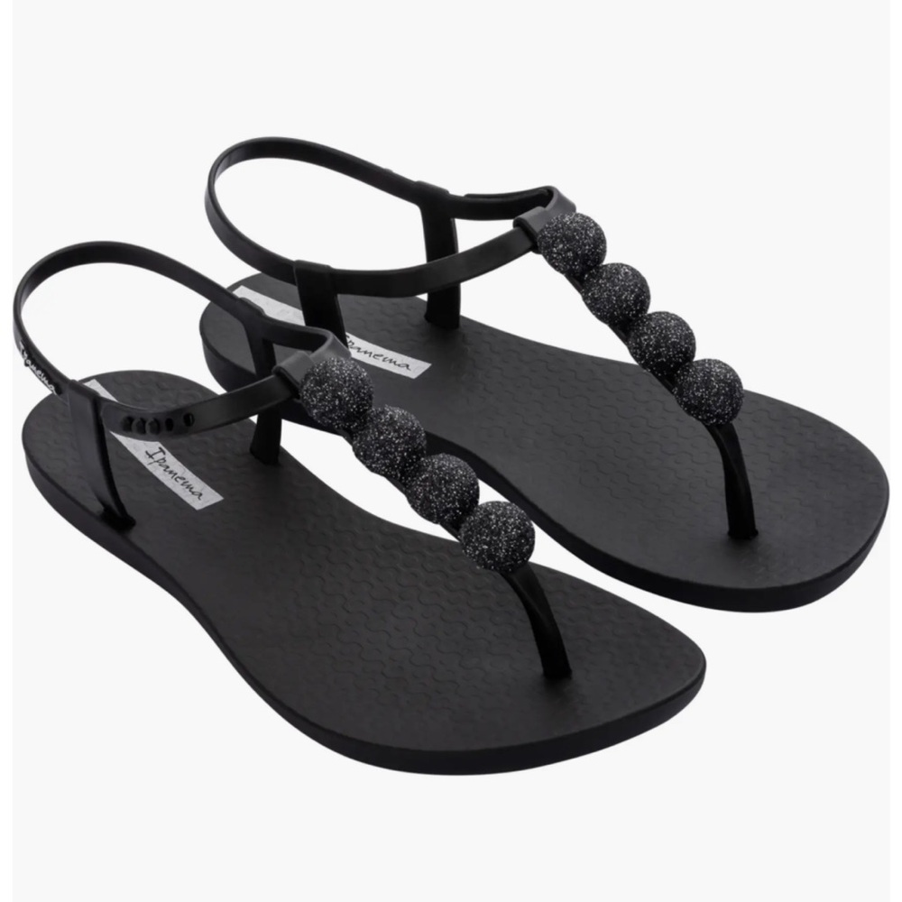 NWT Ipanema Black Disco T-Strap Sandals size 7